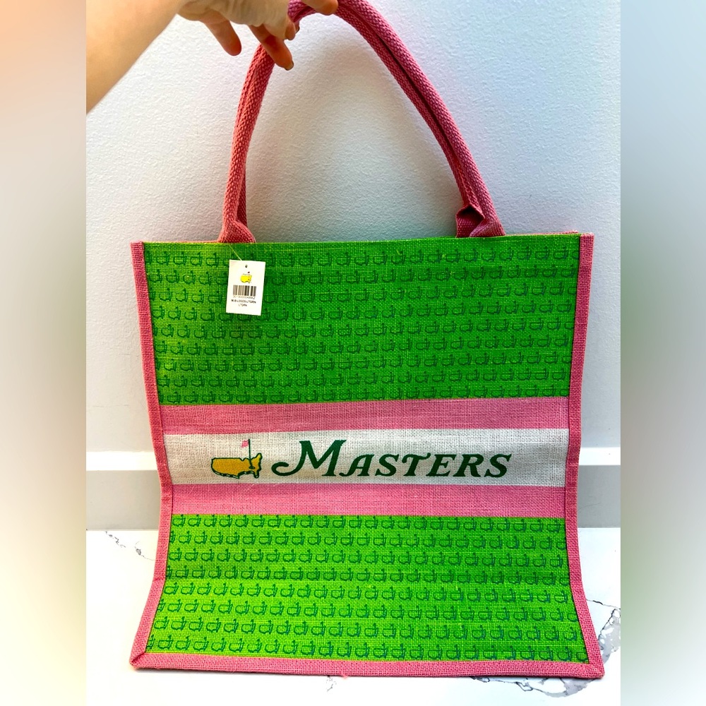 2023 Augusta National Masters Logo Jute Burlap Tote Beach Bag NEW With Tags